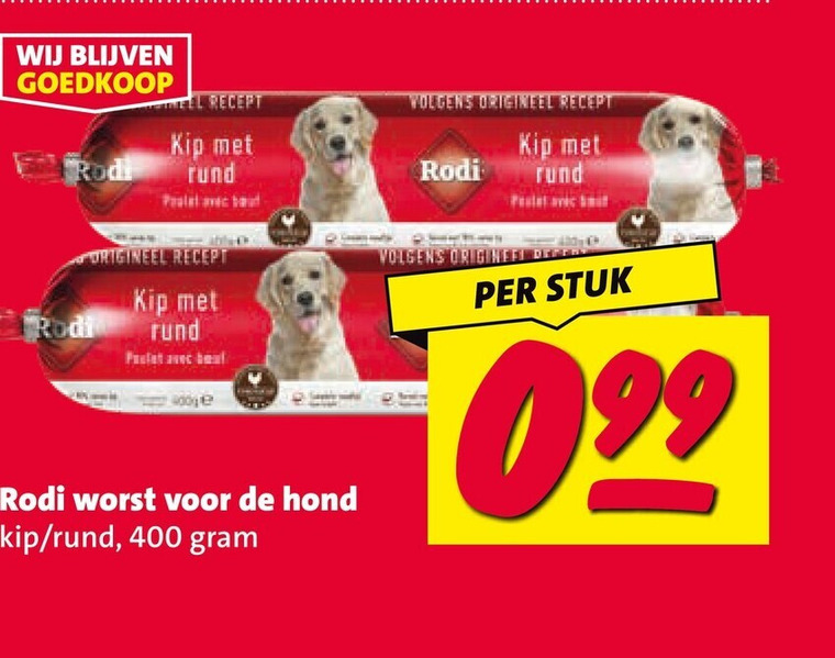hondenvoer 400 recept kip rund palet avec but origineel worst hond stuk folder aanbieding bij Nettorama