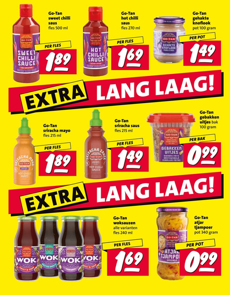 go-tan woksaus chilisaus gebakken uitjes atjar 100 240 500 go tan sweet chilli sauce original saus fles ml co hot swing fans gehakte knoflook puree pot lang laag mayo asian family fritz bak wok sour 00 fan teriyaki woksauzen far tjampoer folder aanbieding bij Nettorama Go-Tan chilisaus, atjar folder aanbieding bij Nettorama - details