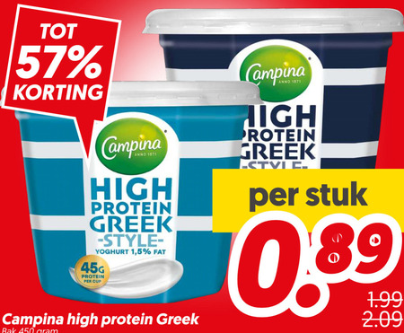 campina yoghurt 450 anno high protein 1 5 cup bak stuk folder aanbieding bij Dekamarkt Campina yoghurt folder aanbieding bij Dekamarkt - details