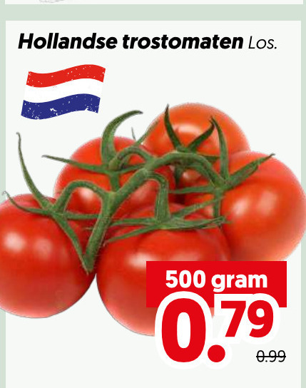 trostomaten 500 hollandse folder aanbieding bij Dekamarkt