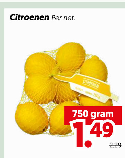 citroenen 750 folder aanbieding bij Dekamarkt