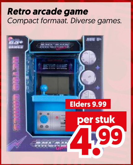 consoles retro arcade game compact formaat games dames elders stuk 4 99 folder aanbieding bij Dekamarkt