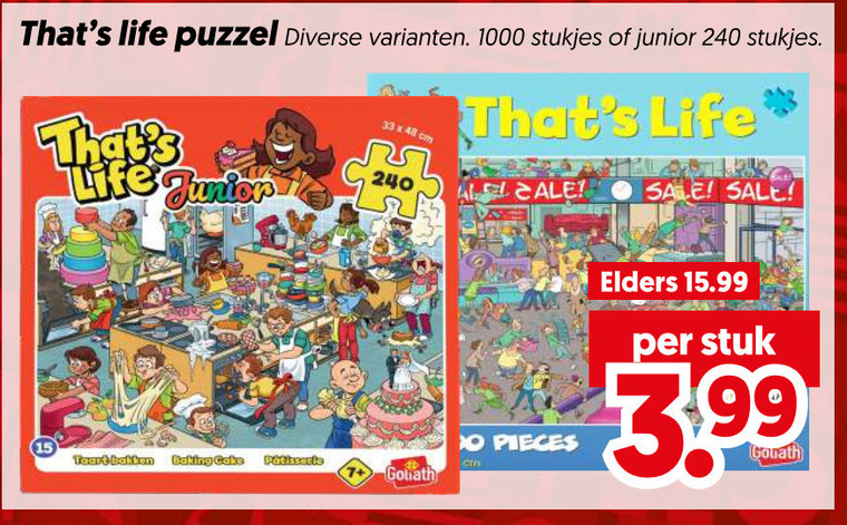 legpuzzel 33 48 240 1000 life puzzel stukjes junior cm taart bakken baking cake patisserie goliath pieces elders stuk 3.99 folder aanbieding bij Dekamarkt