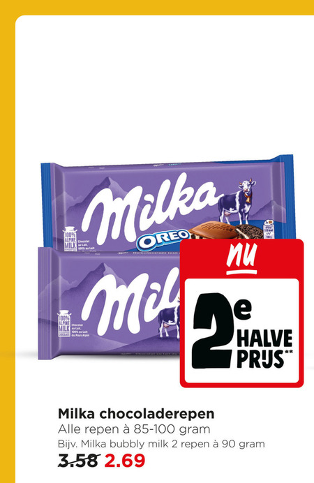 milka chocolade 2 90 100 alpine chocolat milk lait oreo melkchocolade chocolate du pays alpin halve chocoladerepen repen bubbly folder aanbieding bij Jumbo Milka chocolade folder aanbieding bij Jumbo - details
