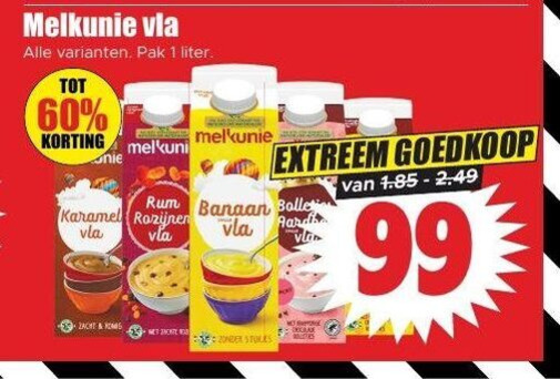 Melkunie   vla folder aanbieding bij  Dirk - details