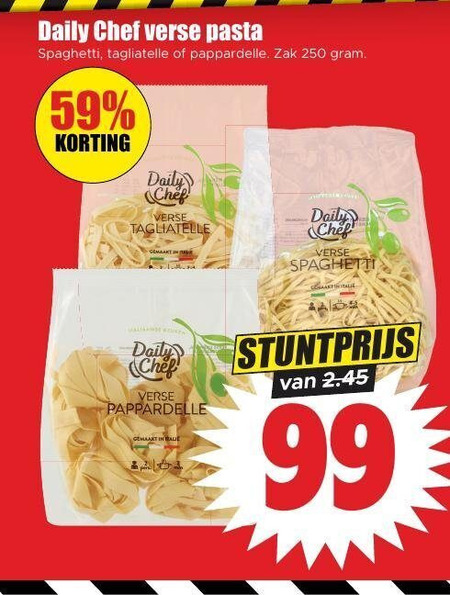 Daily Chef   pasta, tagliatelle folder aanbieding bij  Dirk - details