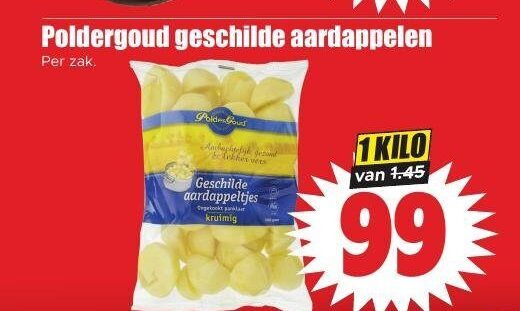 aardappelen 1 99 poldergoud geschilde zak cous aardappeltjes kruimig kilo folder aanbieding bij Dirk