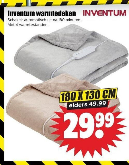 Inventum   elektrische deken folder aanbieding bij  Dirk - details