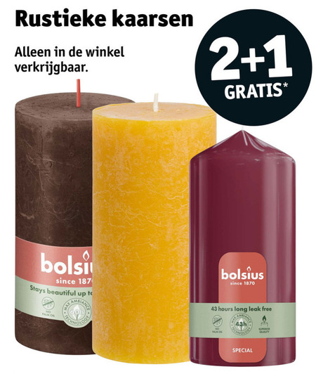 Bolsius   rustieke kaarsen folder aanbieding bij  Kruidvat - details