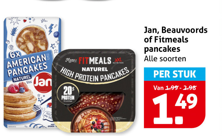jan pannenkoeken 20 6x pancakes naturel xxl high protein soorten stuk folder aanbieding bij Hoogvliet Jan pannenkoek folder aanbieding bij Hoogvliet - details