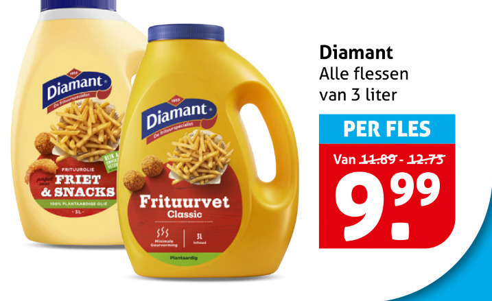 Diamant   frituurvet, frituurolie folder aanbieding bij  Hoogvliet - details