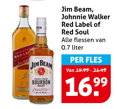 Johnnie Walker   whisky, bourbon folder aanbieding bij  Hoogvliet - details