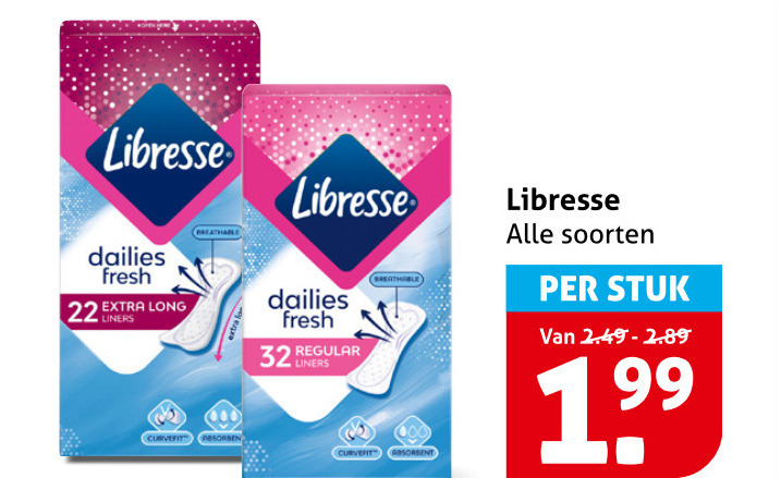 Libresse   inlegkruisjes, maandverband folder aanbieding bij  Hoogvliet - details