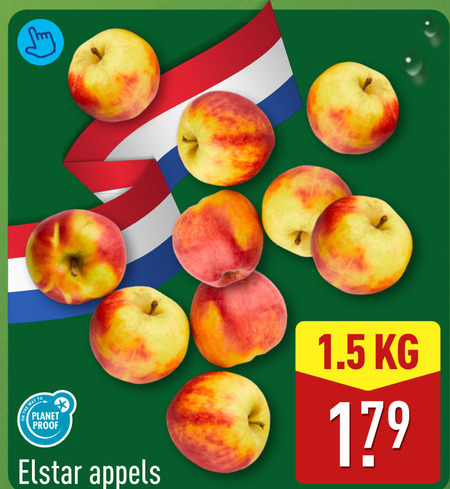 elstar appelen planet proof appels folder aanbieding bij Aldi