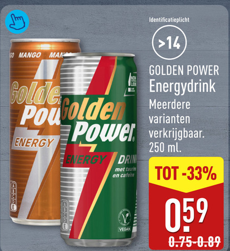 golden power energiedrank 14 33 go mango man energy energydrink meerdere cafeine folder aanbieding bij Aldi Golden Power energiedrank folder aanbieding bij Aldi - details
