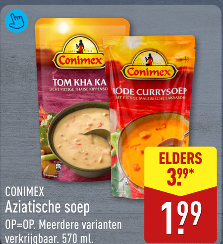 conimex soep since tom licht pittige thaise rode currysoep ht maleisische aziatische meerdere ml elders folder aanbieding bij Aldi Conimex soep folder aanbieding bij Aldi - details