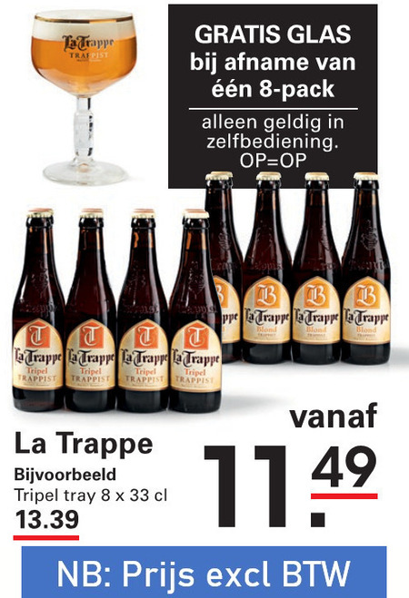 la trappe speciaalbieren 8 33 trappen glas afname pack zelfbediening tripel trappist tray b folder aanbieding bij Sligro La Trappe speciaalbier folder aanbieding bij Sligro - details