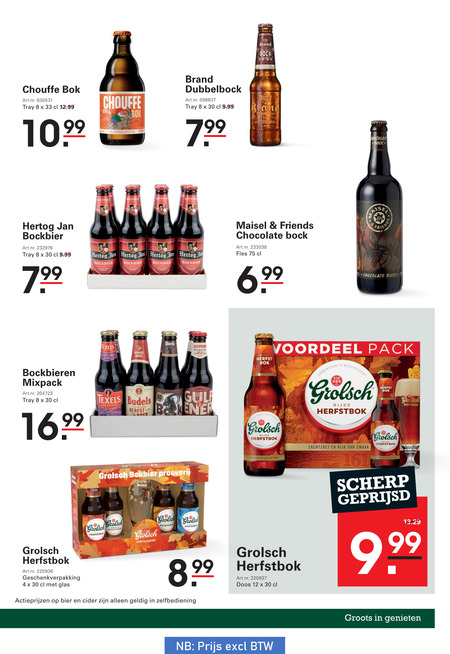 bokbier 4 8 12 30 33 brand bock chouffe tray brasserie dubbelbock bockbier chocolate hertog jan friends fles texels letters herfst gulpener voordeel pack meesterschap grolsch rijke herfstbok bockbieren mixpack budels rock gul proeverij speciaalbier zachtzoet rijk scherp geprijsd geschenkverpakking glas bier cider zelfbediening doos genieten folder aanbieding bij Sligro