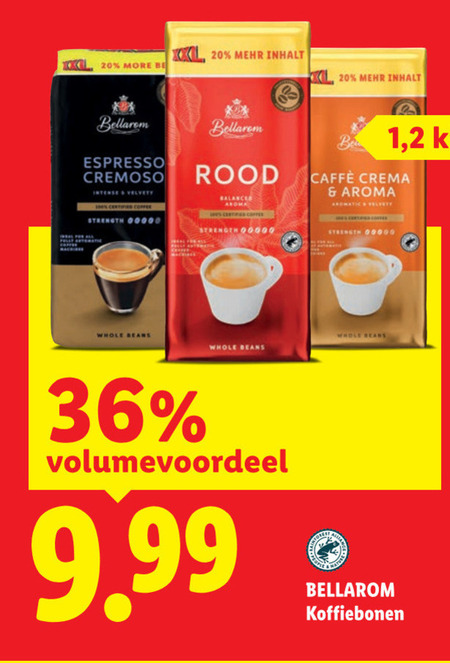 Bellarom   koffiebonen folder aanbieding bij  Lidl - details