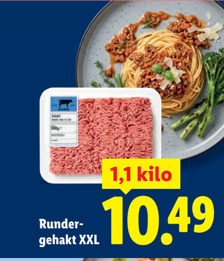 rundergehakt runder gehakt xxl 1 kilo folder aanbieding bij Lidl