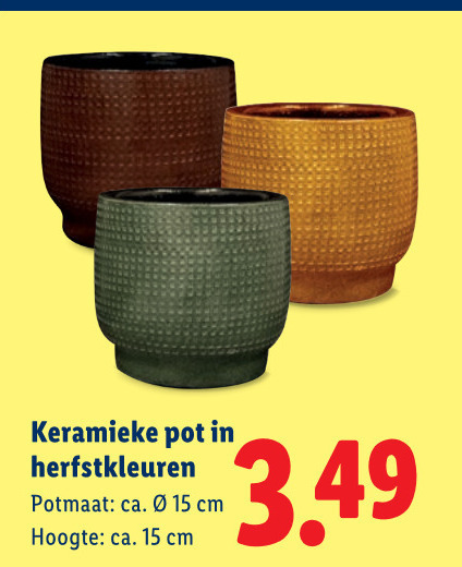 bloempotten 15 keramieke pot herfstkleuren potmaat ca. cm hoogte folder aanbieding bij Lidl