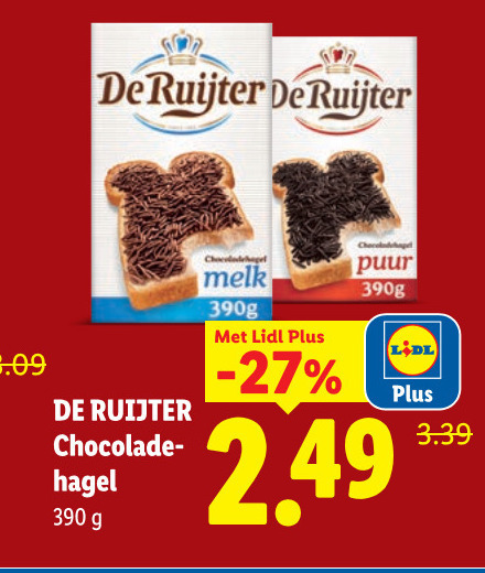 De Ruijter   hagelslag folder aanbieding bij  Lidl - details