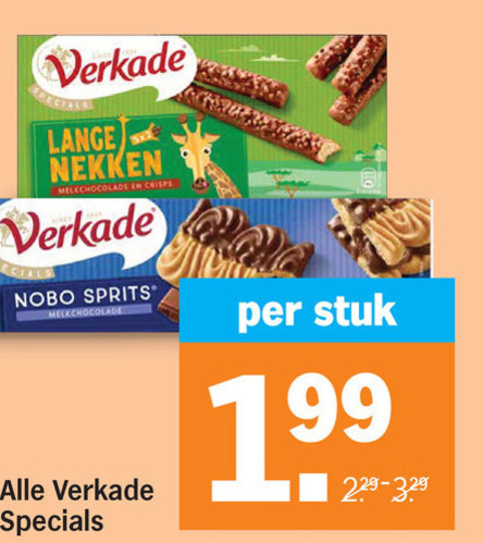verkade biscuit lange nekken crisps nobo sprits melkchocolade stuk folder aanbieding bij Albert Heijn Verkade biscuits folder aanbieding bij Albert Heijn - details