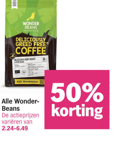 wonderbeans koffiebonen 9 50 b wonder beans cd free coffee deep roast transparant varieeren folder aanbieding bij Albert Heijn Wonderbeans koffiebonen folder aanbieding bij Albert Heijn - details