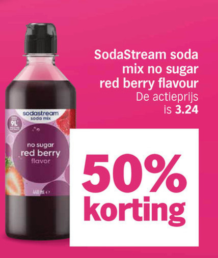 sodastream frisdrankautomaat 50 soda mix sugar red berry flavour actieprijs flavor folder aanbieding bij Albert Heijn Sodastream frisdrankautomaat folder aanbieding bij Albert Heijn - details