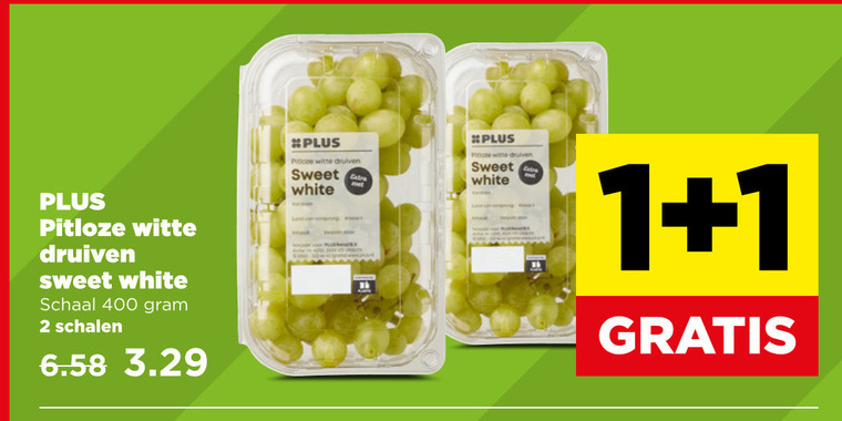 druiven 1 2 400 pitloze witte sweet white schaal schalen folder aanbieding bij Plus