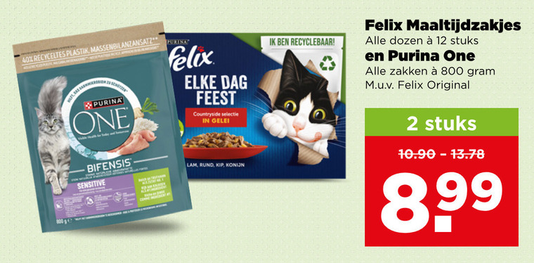 One   kattenvoer folder aanbieding bij  Plus - details