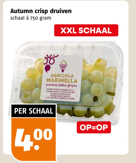 druiven 750 autumn crisp schaal xxl 00 marinella premium italian grapes mala folder aanbieding bij Poiesz