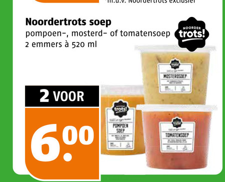 noordertrots soep 2 600 noorder pompoen mosterd tomatensoep trots emmers ml folder aanbieding bij Poiesz Noordertrots soep folder aanbieding bij Poiesz - details