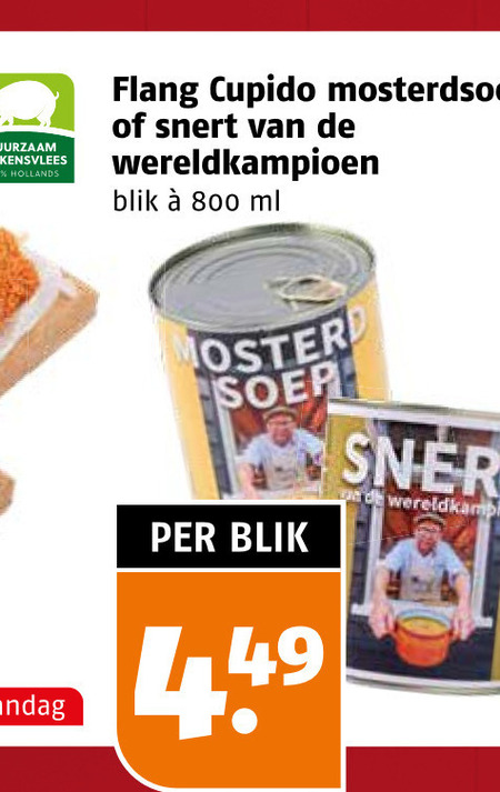 soep duurzaam varkensvlees hollands cupido mosterdsoep snert wereldkampioen blik ml folder aanbieding bij Poiesz