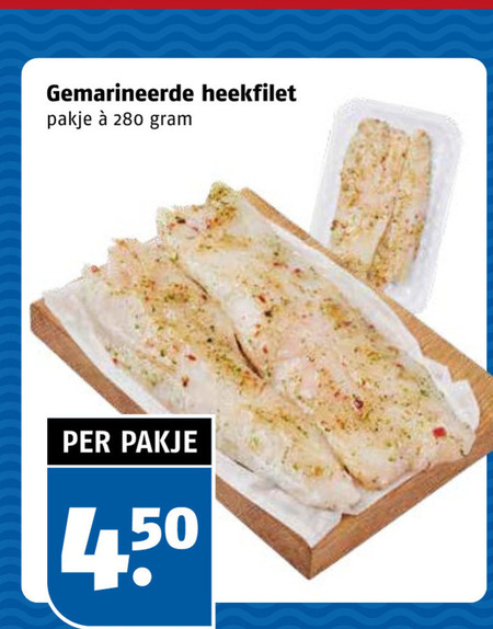 visfilet gemarineerde heekfilet pakje 4 50 folder aanbieding bij Poiesz