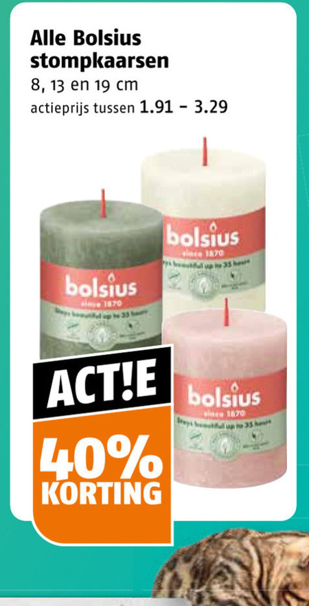 bolsius stompkaarsen 8 13 19 33 40 1870 cm actieprijs full up folder aanbieding bij Poiesz Bolsius stompkaarsen folder aanbieding bij Poiesz - details