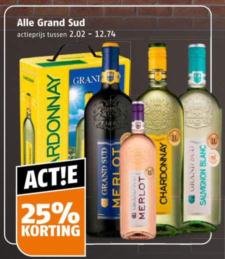 grand sud rode wijn witte rose 25 actieprijs chardonnay merlot scd520 sauvignon blanc folder aanbieding bij Poiesz Grand Sud witte wijn, rose folder aanbieding bij Poiesz - details