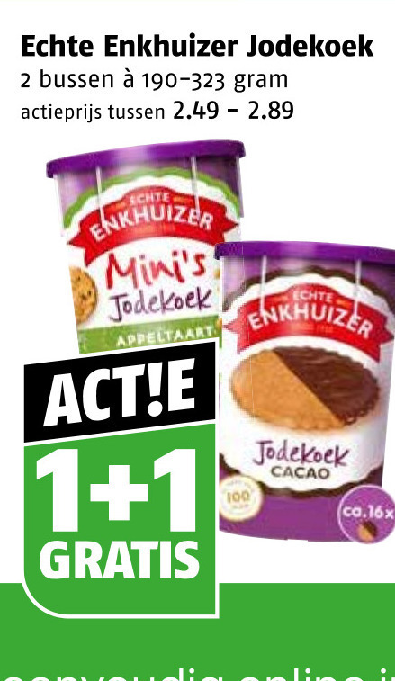 enkhuizer koeken 1 2 100 jodekoek bussen actieprijs appeltaart cacao folder aanbieding bij Poiesz Enkhuizer koek folder aanbieding bij Poiesz - details