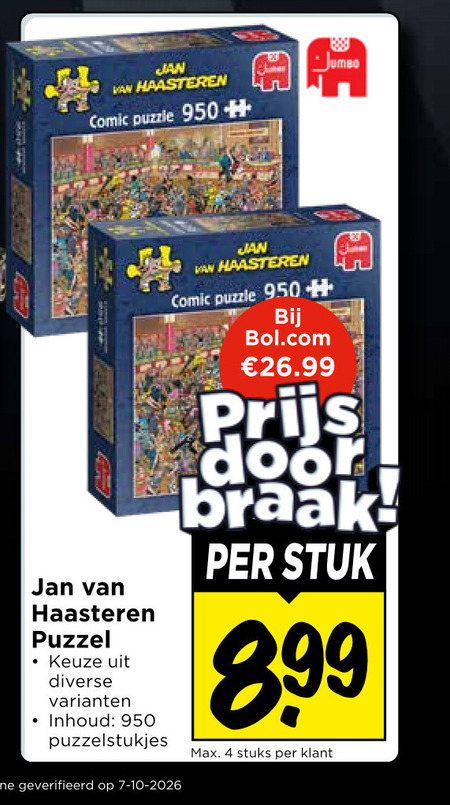 jan van haasteren jumbo legpuzzel 4 950 comic puzzle puzzel inhoud puzzelstukjes geverifieerd bol.com stuk stuks folder aanbieding bij Vomar Jan van Haasteren legpuzzel folder aanbieding bij Vomar - details