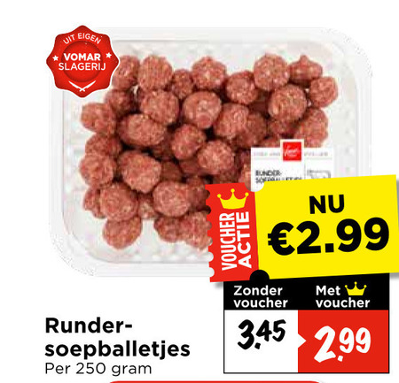 soepballetjes 250 slagerij voucher runder folder aanbieding bij Vomar