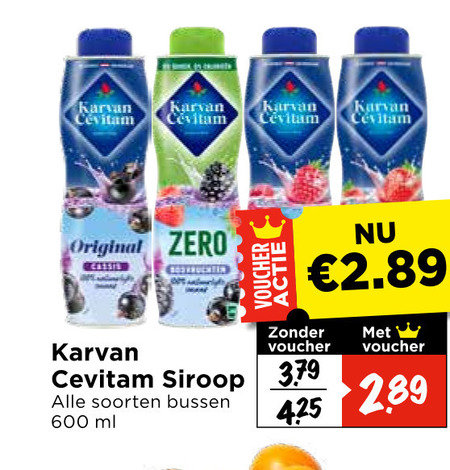 karvan cevitam limonadesiroop 600 original zero voucher siroop soorten bussen ml folder aanbieding bij Vomar Karvan Cevitam limonadesiroop folder aanbieding bij Vomar - details