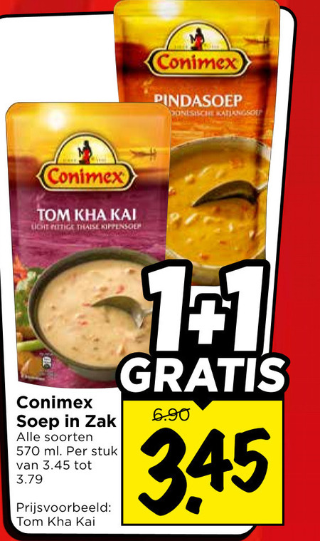 conimex soep 1 pindasoep tom light thaise zak soorten ml stuk folder aanbieding bij Vomar Conimex soep folder aanbieding bij Vomar - details