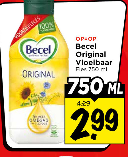 becel olie en vetten 100 750 original omega3 vloeibaar fles ml folder aanbieding bij Vomar Becel olie en vetten folder aanbieding bij Vomar - details