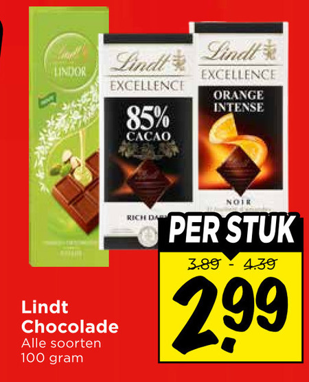 lindt chocolade 100 lindor excellence cacao orange intense soorten da noir stuk folder aanbieding bij Vomar Lindt chocolade folder aanbieding bij Vomar - details