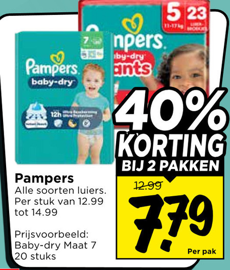 Pampers   luiers folder aanbieding bij  Vomar - details