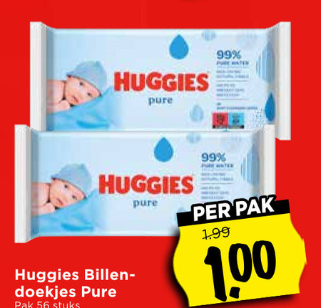 huggies billendoekjes 99 100 pak doekjes stuks folder aanbieding bij Vomar Huggies billendoekjes folder aanbieding bij Vomar - details