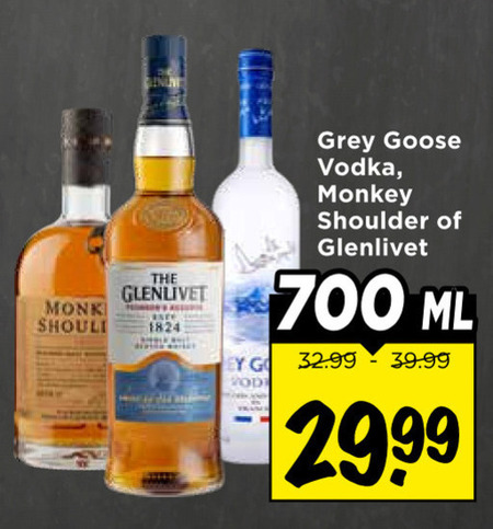 monkey shoulder glenlivet wodka whisky 700 monk grey vodka ml go folder aanbieding bij Vomar Monkey Shoulder wodka, whisky folder aanbieding bij Vomar - details
