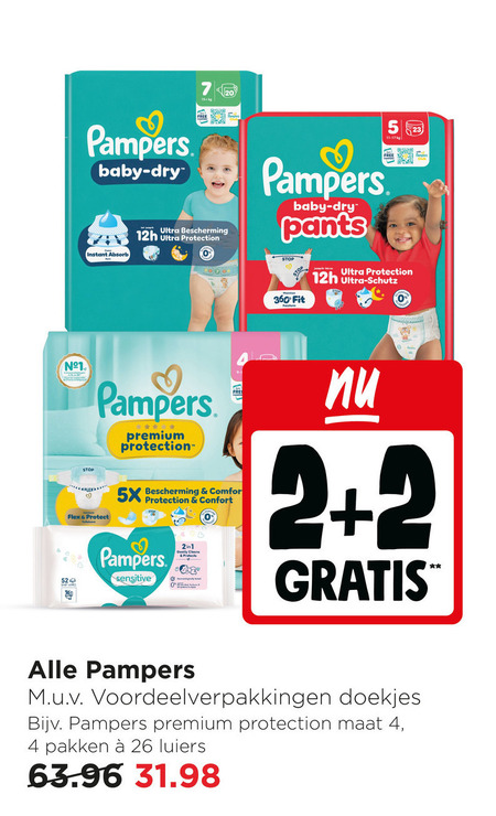 Pampers   luiers, billendoekjes folder aanbieding bij  Jumbo - details