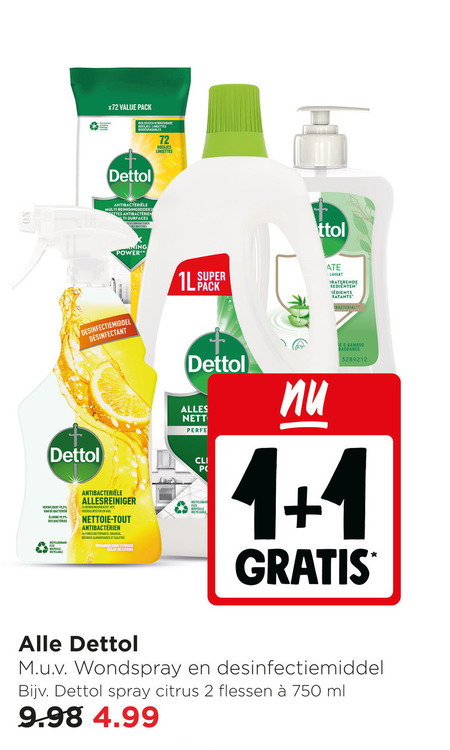 Dettol   allesreiniger, vochtige schoonmaakdoekjes folder aanbieding bij  Jumbo - details