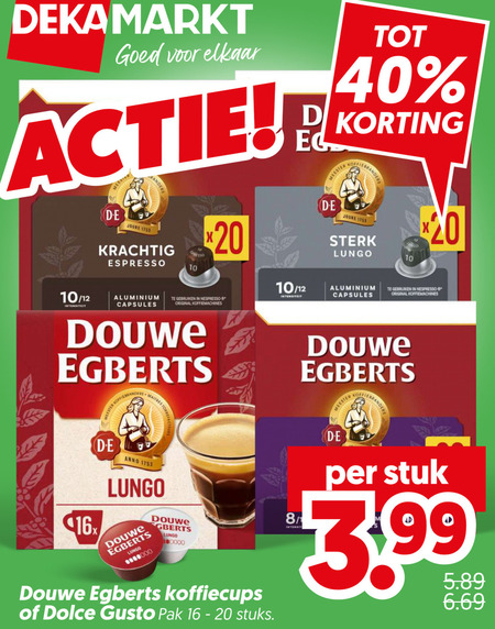 douwe egberts koffiecups dolce gusto capsules 8 10 16 20 40 meester 12 intensiteit joure espresso lungo aluminium gebruiken nespresso original koffiemachines 16x koffiebranders maitres torre anno pak stuks stuk 3.99 folder aanbieding bij Dekamarkt Douwe Egberts koffiecups, dolce gusto capsules folder aanbieding bij Dekamarkt - details